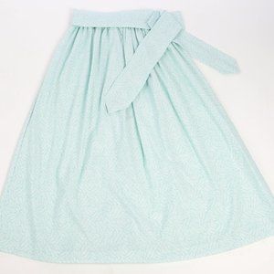 Turquoise Foliage Maxi Skirt w/ Belt